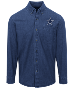 Dallas Cowboys Logo Denim Shirt for Men and Women