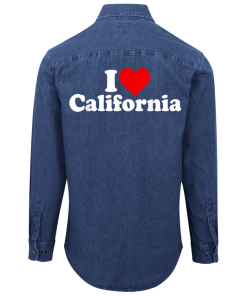 Alternative view of I Love California Unisex Denim Shirt on Back