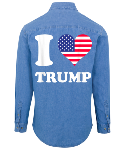 I Love Trump Unisex Denim Shirt on Back