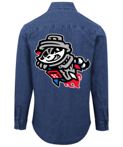 Alternative view of Rocket City Trash Pandas Logo Denim Shirt for Men and Women